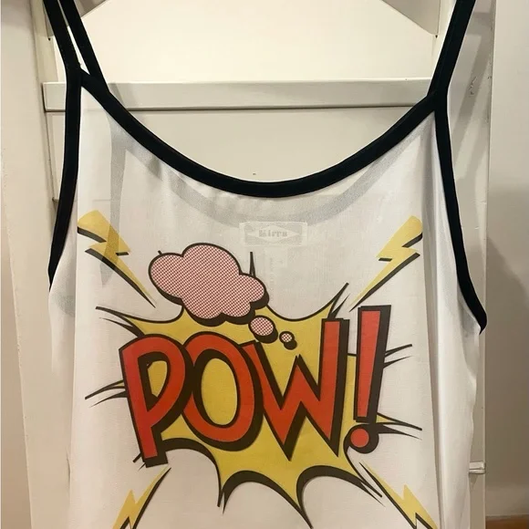Never Worn Comic Style Cropped Tank Top - Picture 1 of 2